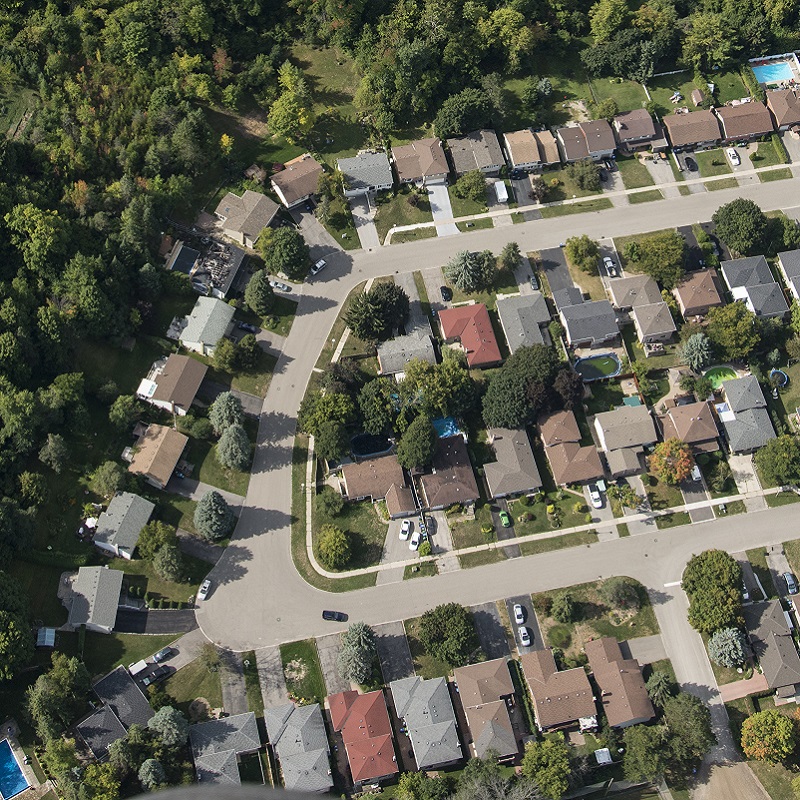 aerial view of residential neighbourhood