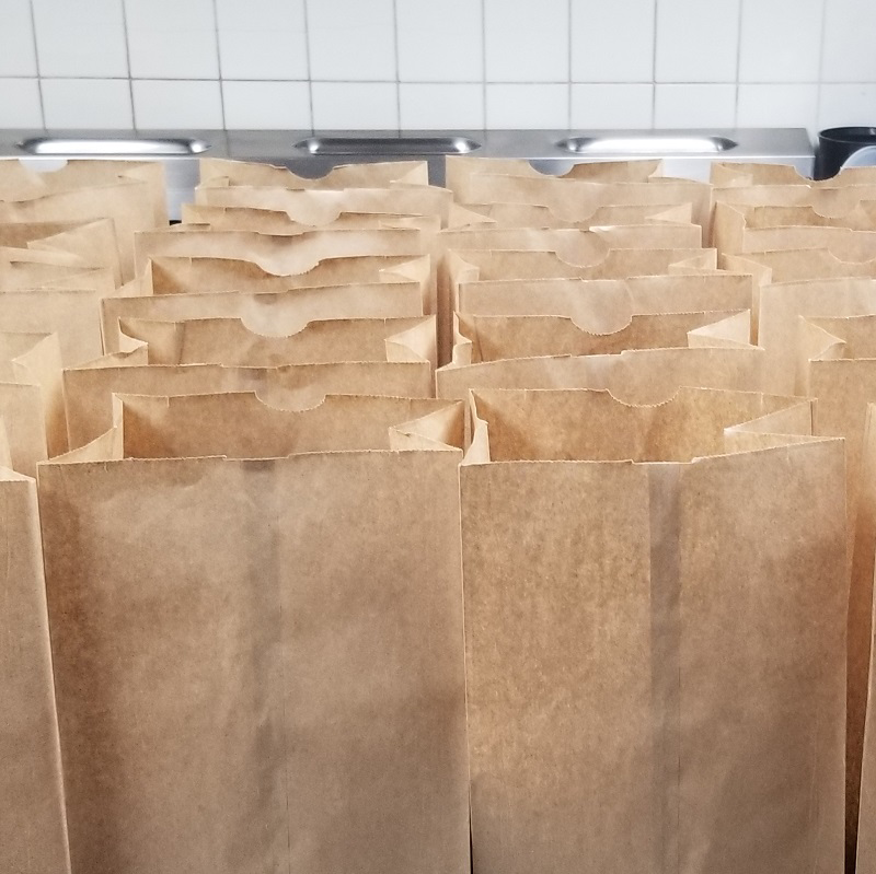bagged lunches prepared by TRCA staff for distribution to communities in need