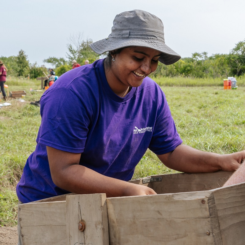 high school student takes part in Boyd Archaeological Field School project