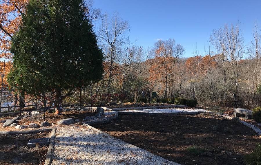 the medicine wheel garden at Heart Lake Conservation Park on a fall day