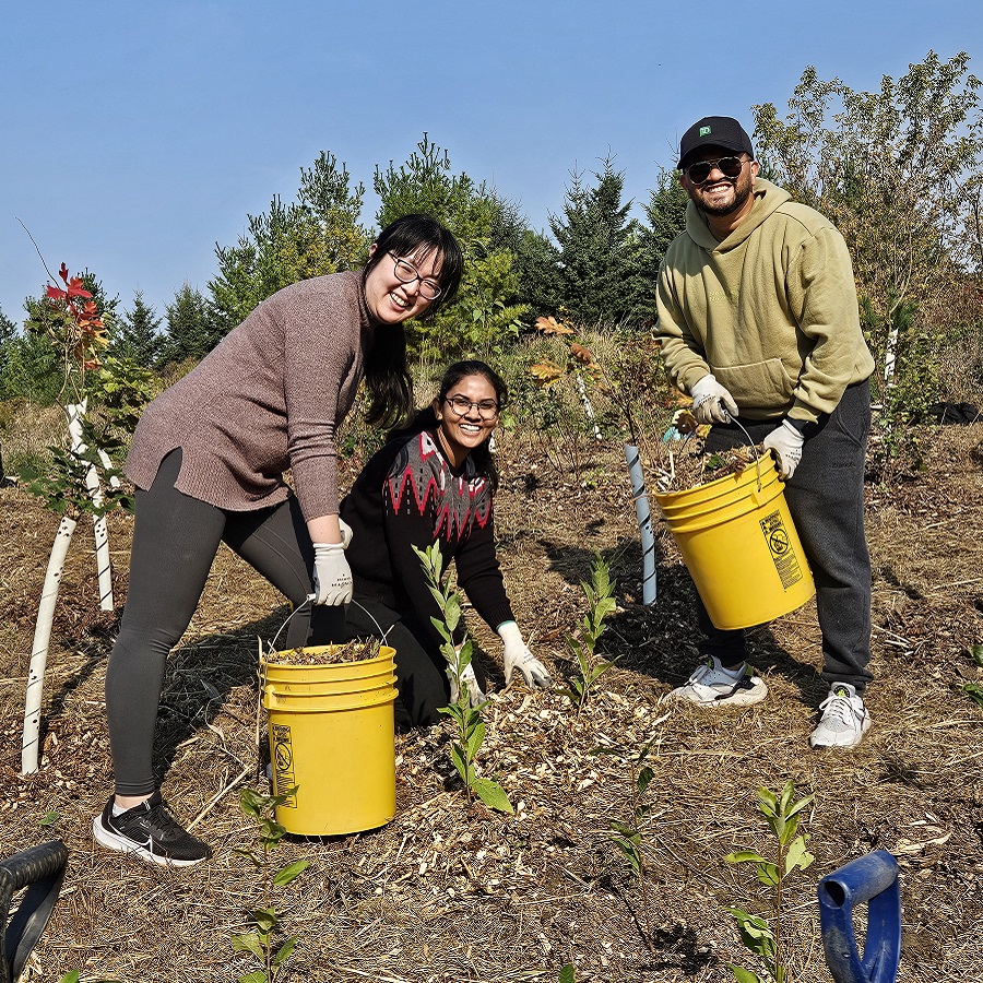 volunteers take part in a TRC community stewardship event