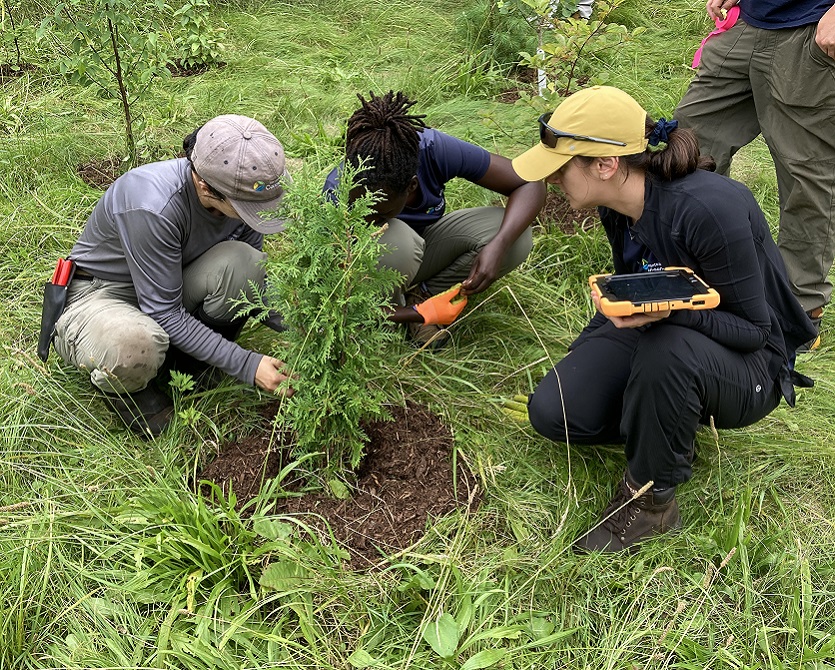 community volunteers take part in a citizen science project