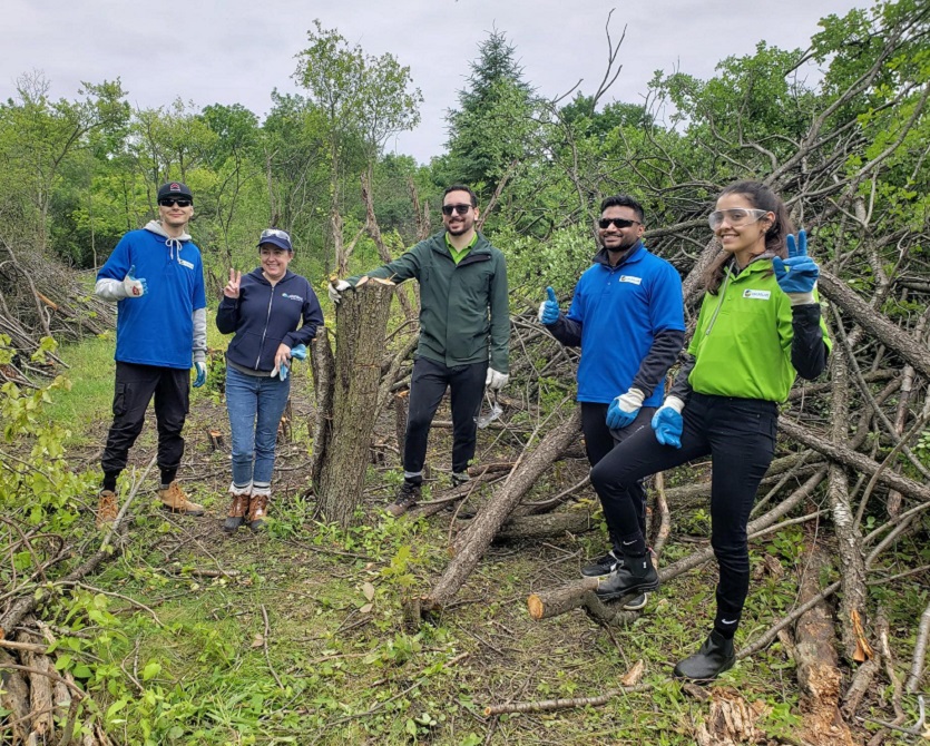 community volunteers take part in a TRCA habitat restoration project